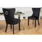 Invicta Krzesło CASTLE stylu barokowym velvet black 50cm / 44587