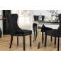 Invicta Krzesło CASTLE stylu barokowym velvet black 50cm / 44587