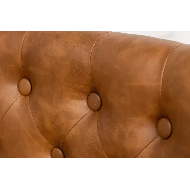 Invicta Krzesło CASTLE imitacja skóry cognac brown 46cm / 44589