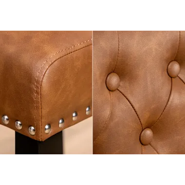 Invicta Krzesło CASTLE imitacja skóry cognac brown 46cm / 44589
