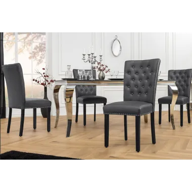 Invicta Krzesło CASTLE imitacja skóry vintage black 46cm / 44588