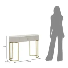 Konsola MONTPELLIER kremowa 100 x 43 x 74cm / 142611000C