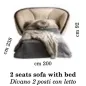 MODIGLIANI Włoska Sofa rozkładana 2 osobowa tapicerowana 200 x 92 x 238cm / Arredoclassic MODIGLIANI Włoska Sofa rozkładana 2 osobowa tapicerowana 200 x 92 x 238cm / Arredoclassic