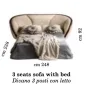 MODIGLIANI Włoska Sofa rozkładana 3 osobowa tapicerowana 248 x 92 x 238cm / Arredoclassic MODIGLIANI Włoska Sofa rozkładana 3 osobowa tapicerowana 248 x 92 x 238cm / Arredoclassic