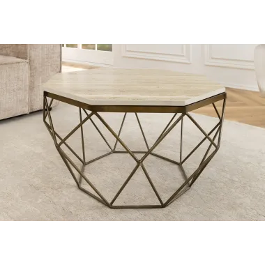 Invicta Stolik kawowy DIAMOND trawertyt 70cm / 45204
