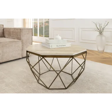Invicta Stolik kawowy DIAMOND trawertyt 70cm / 45204