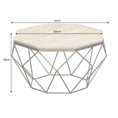 Invicta Stolik kawowy DIAMOND trawertyt 70cm / 45204