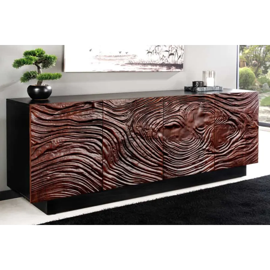 Invicta FLUID Komoda lite drewno akacji orzechowy brąz 3D 175cm / 45599 Invicta FLUID Komoda lite drewno akacji orzechowy brąz 3D 175cm / 45599