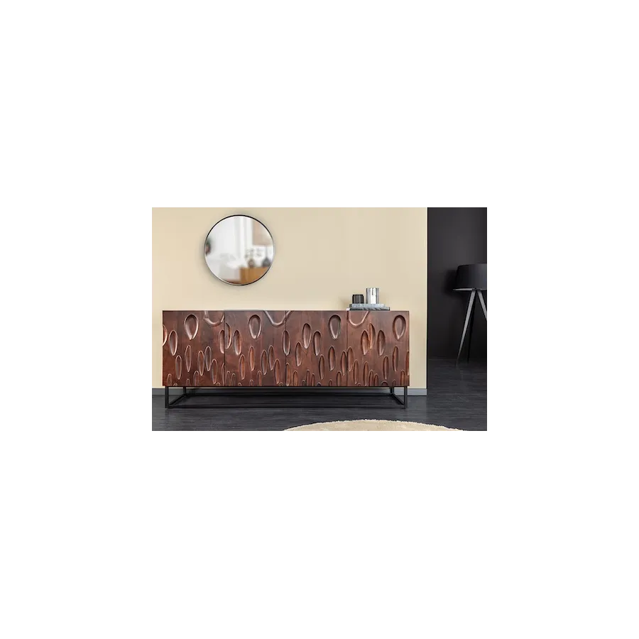 Invicta DUNE Komoda lite drewno akacji orzechowy brąz 3D 175cm / 45596 Invicta DUNE Komoda lite drewno akacji orzechowy brąz 3D 175cm / 45596