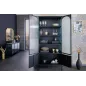 Invicta Witryna PARIS szkło żebrowane czarne 110cm / 43330