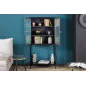 Invicta Witryna Dura Steel metal czarny żebrowane szkło 80cm / 41725