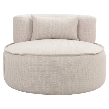 Zewnętrzny obrotowy fotel wypoczynkowy Nammos beżowy (22080 Beige) - Richmond