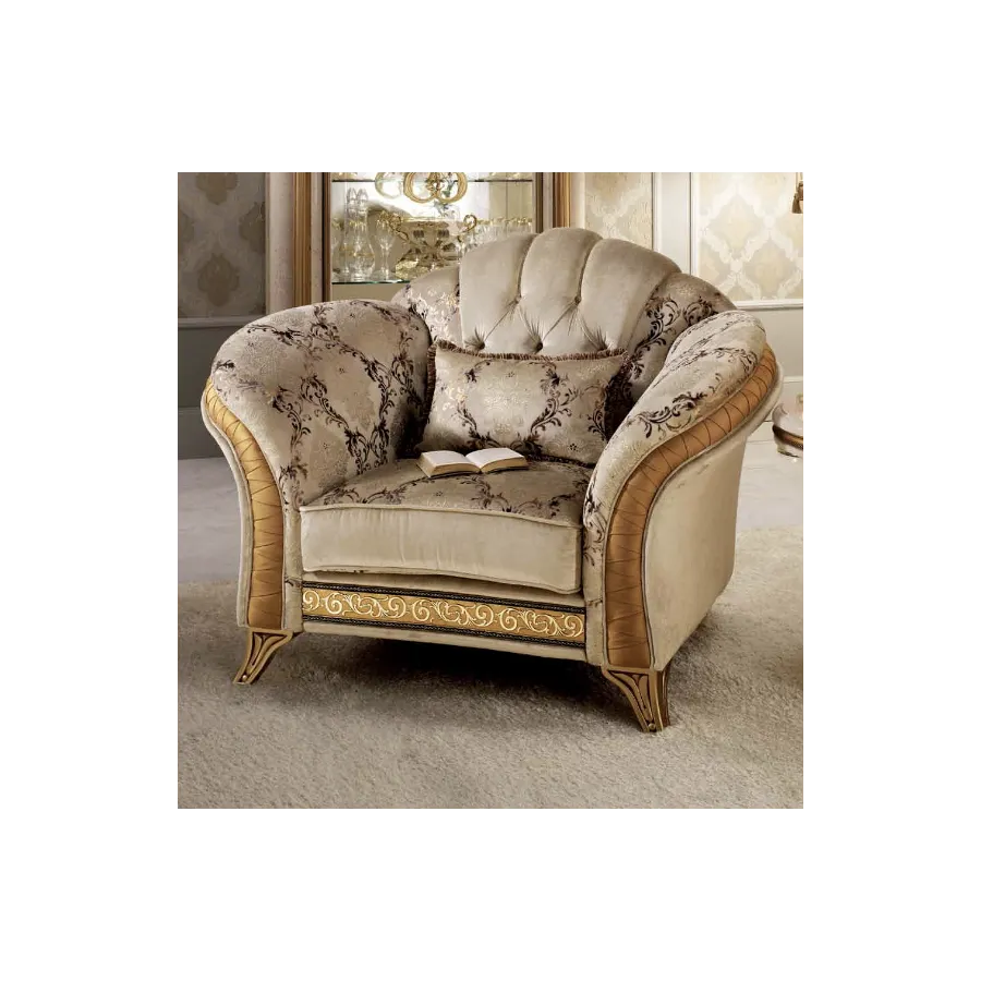 MELODIA Włoski fotel tapicerowany z pikowaniem 135 X 87 X 93cm / ArredoClassic MELODIA Włoski fotel tapicerowany z pikowaniem 135 X 87 X 93cm / ArredoClassic