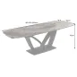 Invicta Stół PAPILLON rozkładany ceramiczny optyka marmuru taupe 180-220-260cm / 45178