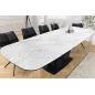 Invicta Stół PAPILLON rozkładany ceramiczny optyka marmuru białego 180-220-260cm / 45177