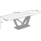 Invicta Stół PAPILLON rozkładany ceramiczny optyka marmuru białego 180-220-260cm / 45177