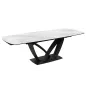 Invicta Stół PAPILLON rozkładany ceramiczny optyka marmuru białego 180-220-260cm / 45177