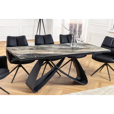 Invicta Stół INFINITY rozkładany ceramiczny optyka marmuru taupe 180-220-260cm / 45181