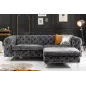 Invicta Chesterfield Sofa 3-osobowa MODERN BAROCK ciemnoszary aksamit 240cm / 41134