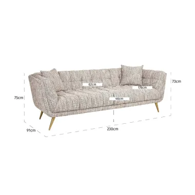 Sofa Huxley trendy nature / Szczotkowane złoto (Be Trendy 01 Nature) - Richmond