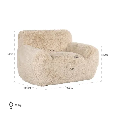 Fotel wypoczynkowy Comfy piaskowy yakety (Yakety Yak Piasek) - Richmond