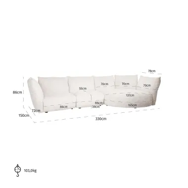 Sofa Loyd lovely kremowy (Be Lovely 11 Cream) - Richmond