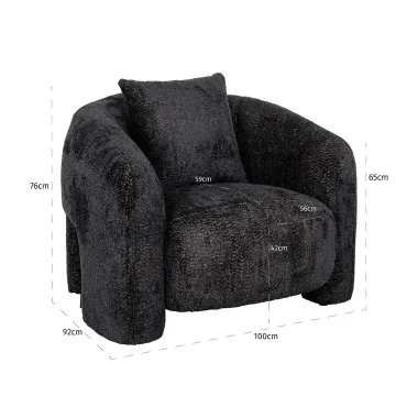 Fotel wypoczynkowy Milania piękny czarny (Be Lovely 17 Black) - Richmond