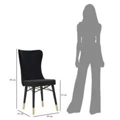 Krzesło MIMOZA czarne zestaw 2 szt 40 x 65 x 99cm / 142566000N