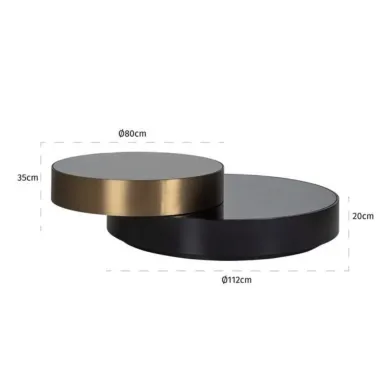 Stolik kawowy SLICE (Black/gold)
