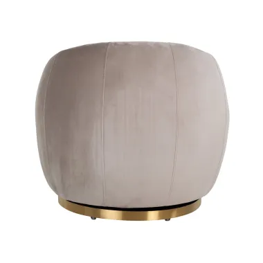 Obrotowy fotel wypoczynkowy Jago khaki welur / szczotkowane złoto (Quartz Khaki 903) - Richmond