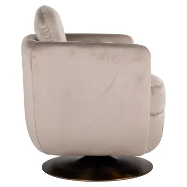 Obrotowy fotel Turner, khaki, welur, ognioodporny (FR-Quartz 903 Khaki) - Richmond