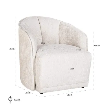 Fotel wypoczynkowy Maryse kremowy fusion (Fusion cream 02). - Richmond