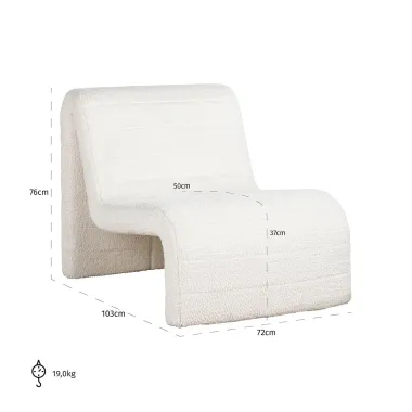 Fotel wypoczynkowy Kelly piękny biały (Be Lovely 02 White) - Richmond