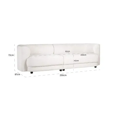 Sofa Davina kremowy fusion (Fusion kremowy 02) - Richmond