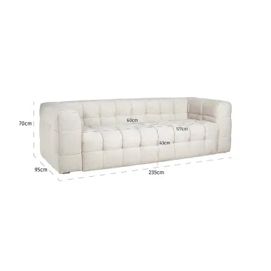 Sofa Merrol kremowy fusion trudnopalny - Richmond