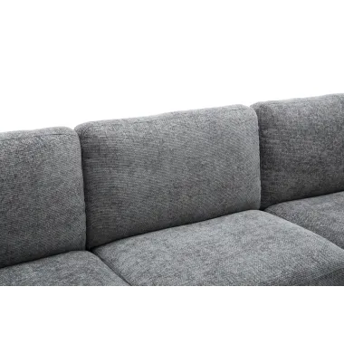 Invicta Sofa narożna MANHATTAN tkanina teksturowana szara 295 x 88 x 85cm / 44278