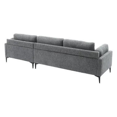 Invicta Sofa narożna MANHATTAN tkanina teksturowana szara 295 x 88 x 85cm / 44278