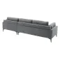 Invicta Sofa narożna MANHATTAN tkanina teksturowana szara 295 x 88 x 85cm / 44278