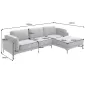 Invicta Sofa narożna MANHATTAN prawo stronny szary aksamit 295 x 88 x 85cm / 44277
