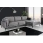 Invicta Sofa narożna MANHATTAN prawo stronny szary aksamit 295 x 88 x 85cm / 44277