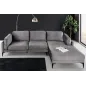 Invicta Sofa narożna MANHATTAN prawo stronny szary aksamit 295 x 88 x 85cm / 44277