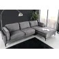 Invicta Sofa narożna MANHATTAN prawo stronny szary aksamit 295 x 88 x 85cm / 44277