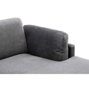 Invicta Sofa narożna MANHATTAN prawo stronny szary aksamit 295 x 88 x 85cm / 44277