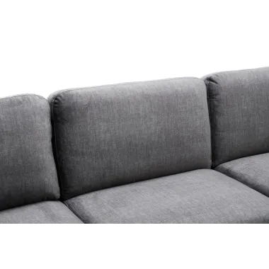 Invicta Sofa narożna MANHATTAN prawo stronny szary aksamit 295 x 88 x 85cm / 44277