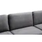 Invicta Sofa narożna MANHATTAN prawo stronny szary aksamit 295 x 88 x 85cm / 44277