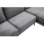 Invicta Sofa narożna MANHATTAN prawo stronny szary aksamit 295 x 88 x 85cm / 44277
