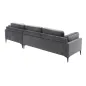 Invicta Sofa narożna MANHATTAN prawo stronny szary aksamit 295 x 88 x 85cm / 44277