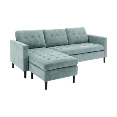 Invicta Sofa narożna STOCKHOLM aqua sztruks 220cm / 44151