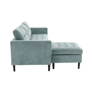 Invicta Sofa narożna STOCKHOLM aqua sztruks 220cm / 44151