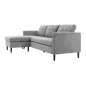Invicta Sofa narożna STOCKHOLM szary sztruks 220cm / 44150